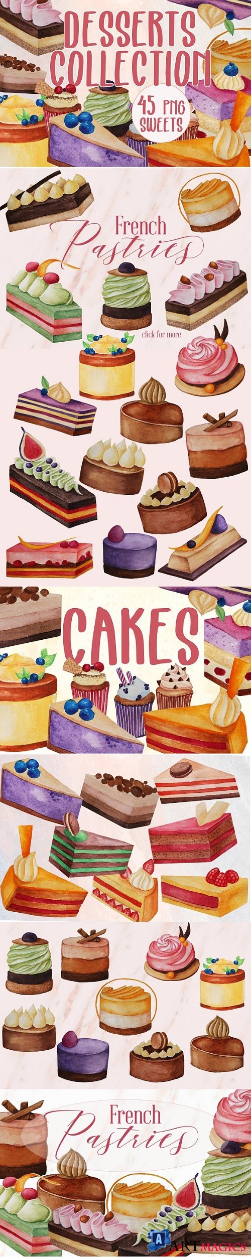 Desserts collection - Watercolor des - 2354135