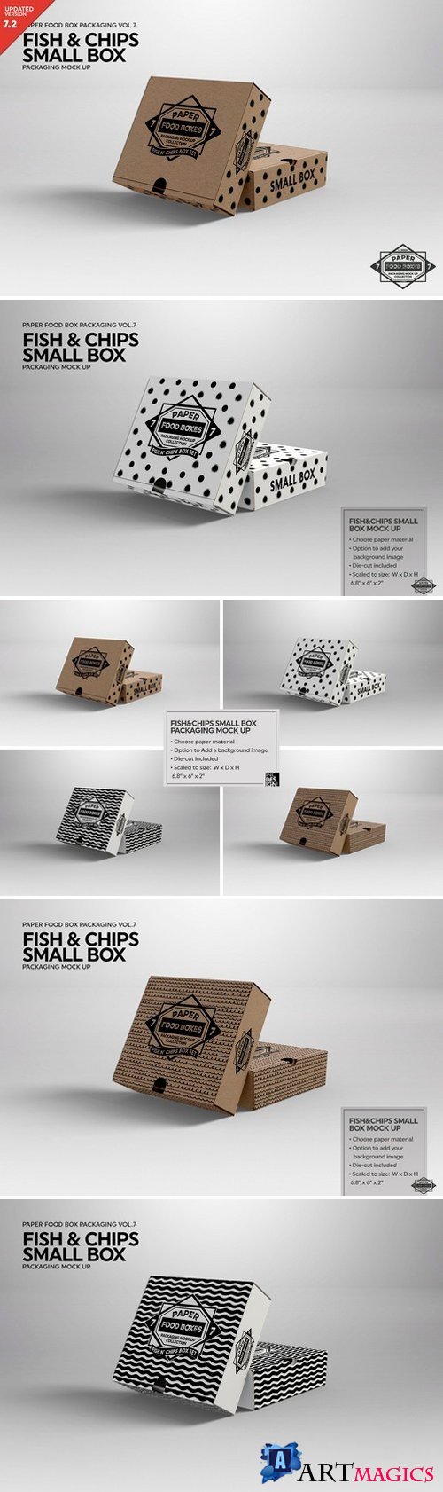 Small Fish and Chips Box Mockup 2487960