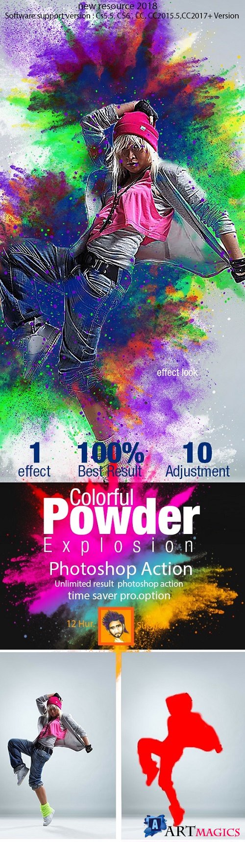 Colorful Powder Explosion Action 21929487
