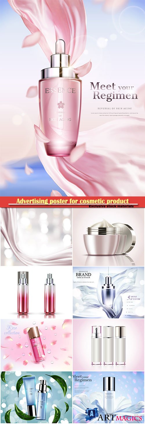Advertising poster for cosmetic product, magazine, design of cosmetic package # 5
