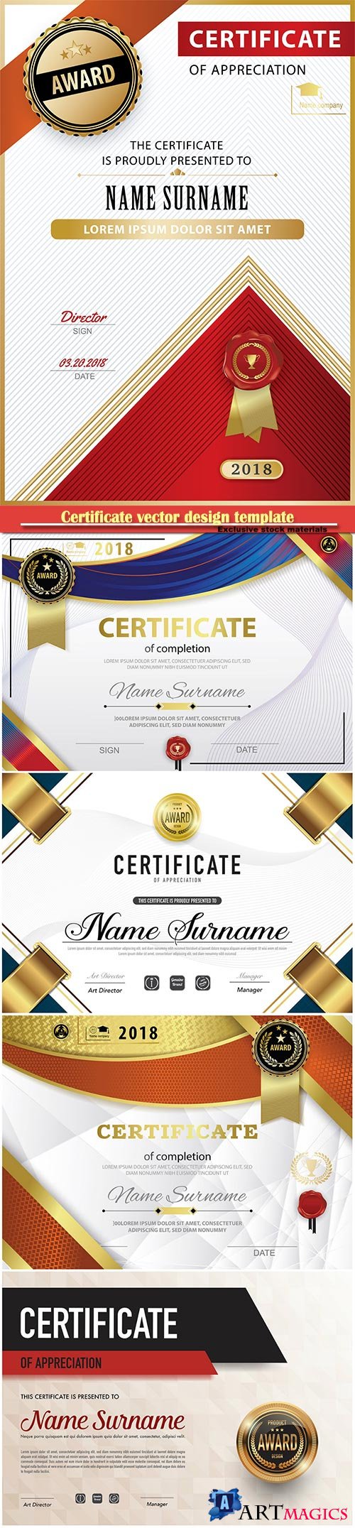 Certificate and vector diploma design template # 74