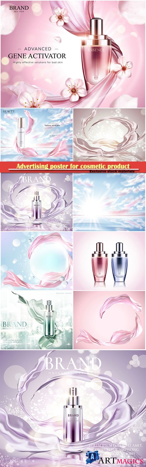 Advertising poster for cosmetic product, magazine, design of cosmetic package # 4