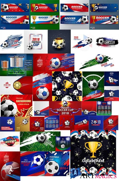     / Soccer backgrounds in vector