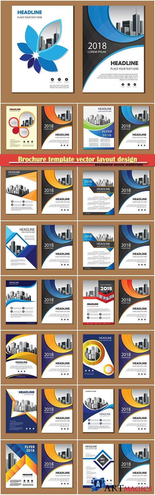 Brochure template vector layout design, corporate business annual report, magazine, flyer mockup # 174