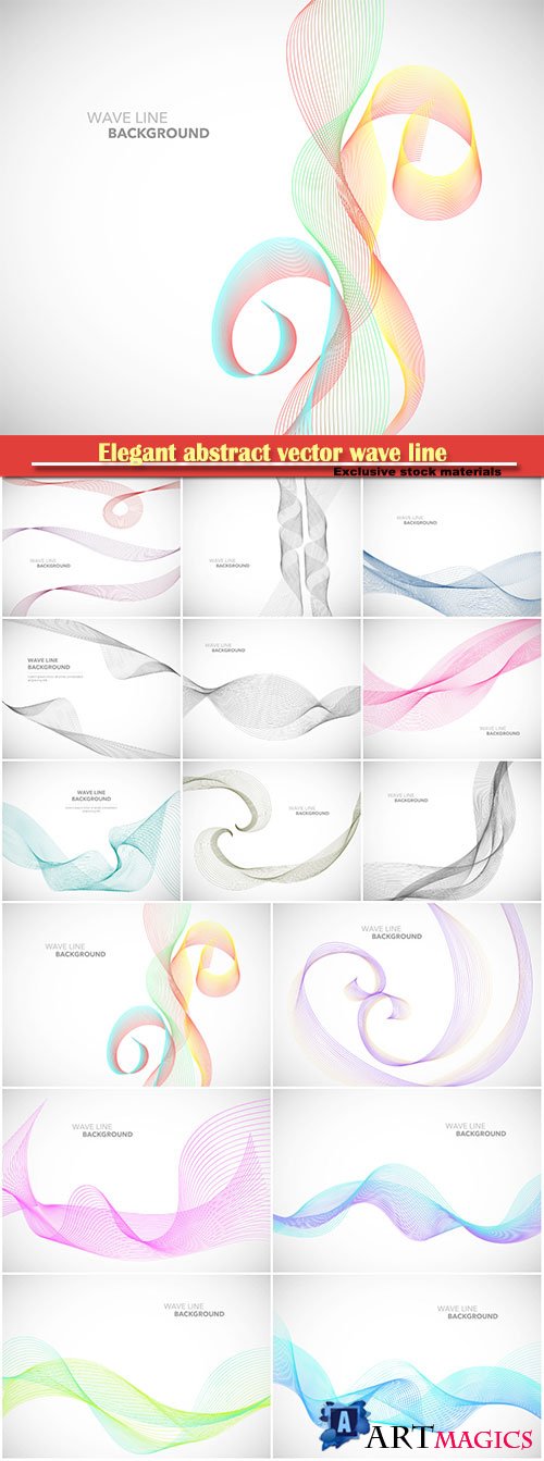 Elegant abstract vector wave line background