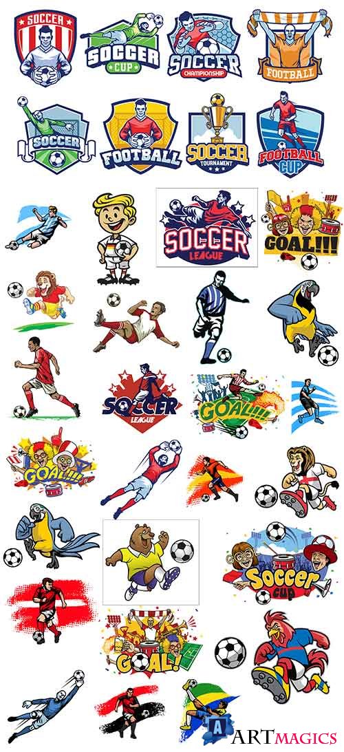    -   / Soccer players and fans - Vector Graphics
