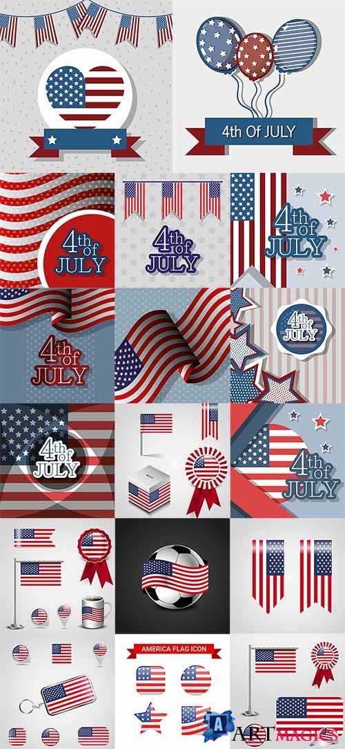 4 .   -   / 4th of July. USA Symbolics - Vector Graphics