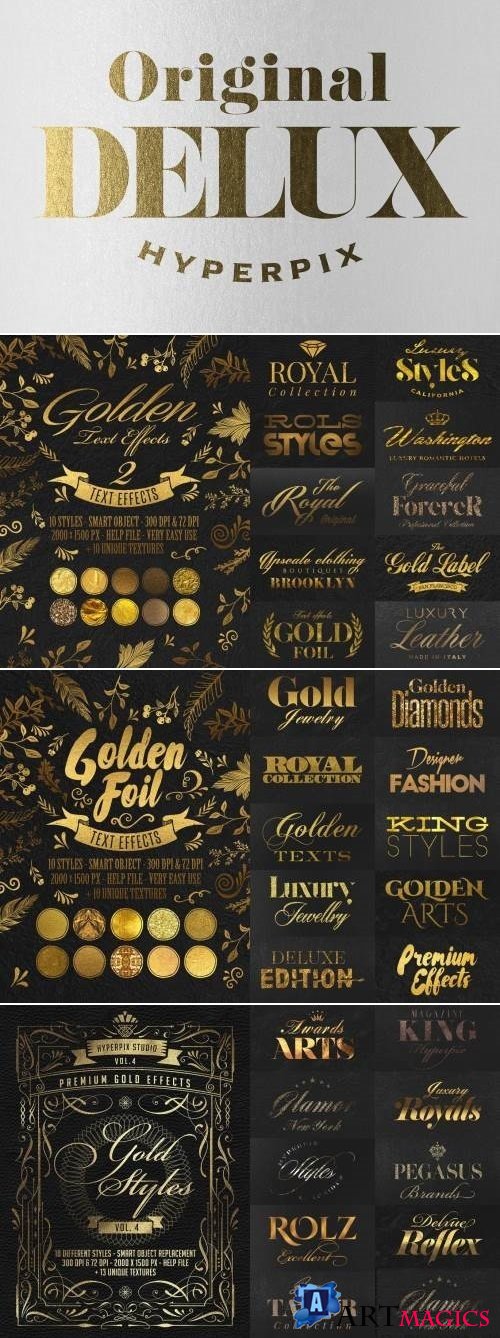Gold Text Effects Bundle