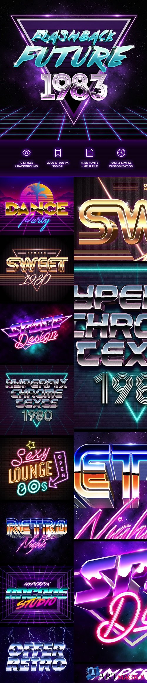 80s Style Text Effects - 19354475