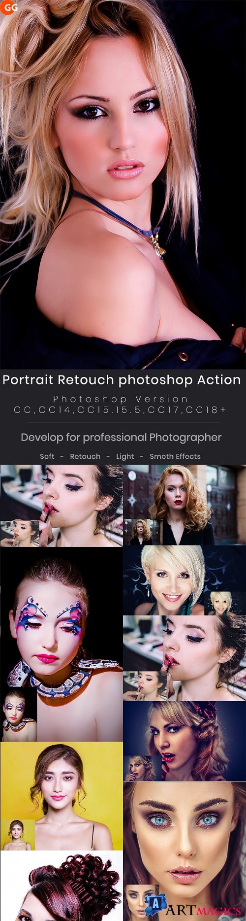 10 Portrait Retouch Photoshop Action 22126762