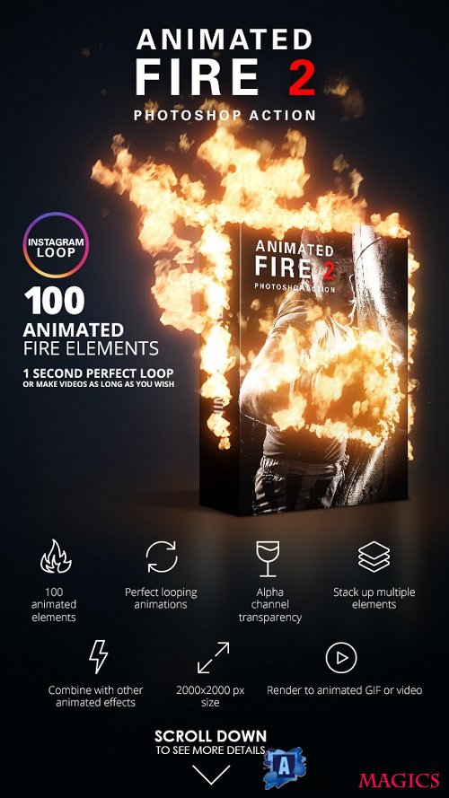 Animated Fire 2 Photoshop Action - 22082311