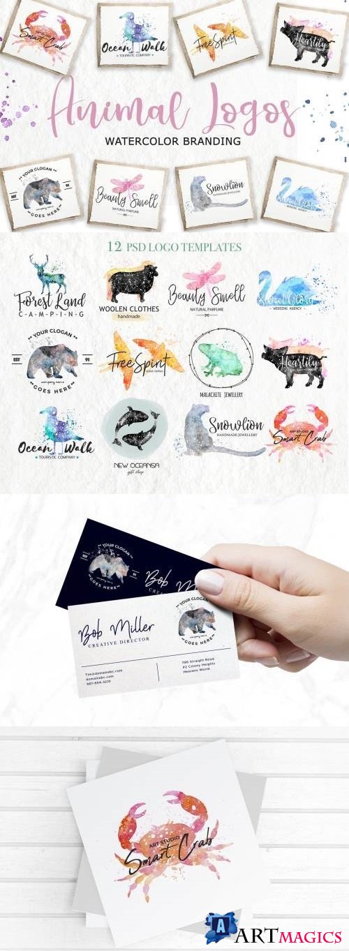 Watercolor Animal Logos