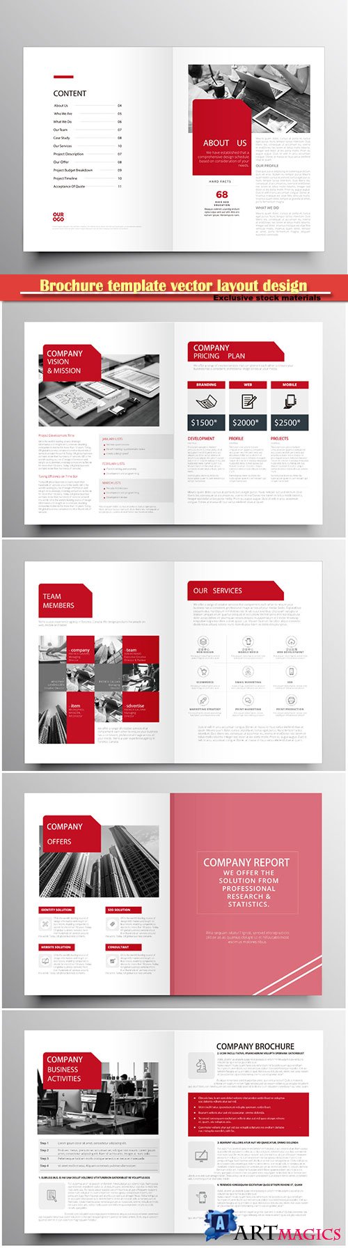 Brochure template vector layout design, corporate business annual report, magazine, flyer mockup # 181