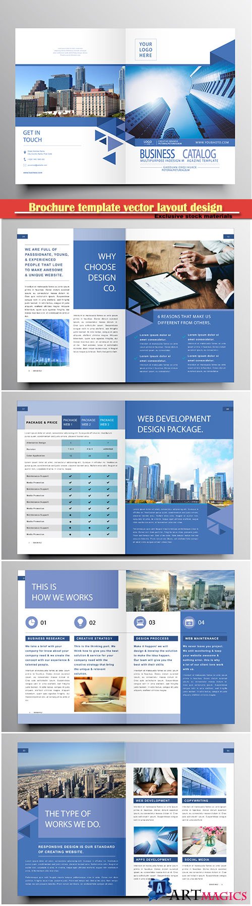Brochure template vector layout design, corporate business annual report, magazine, flyer mockup # 184