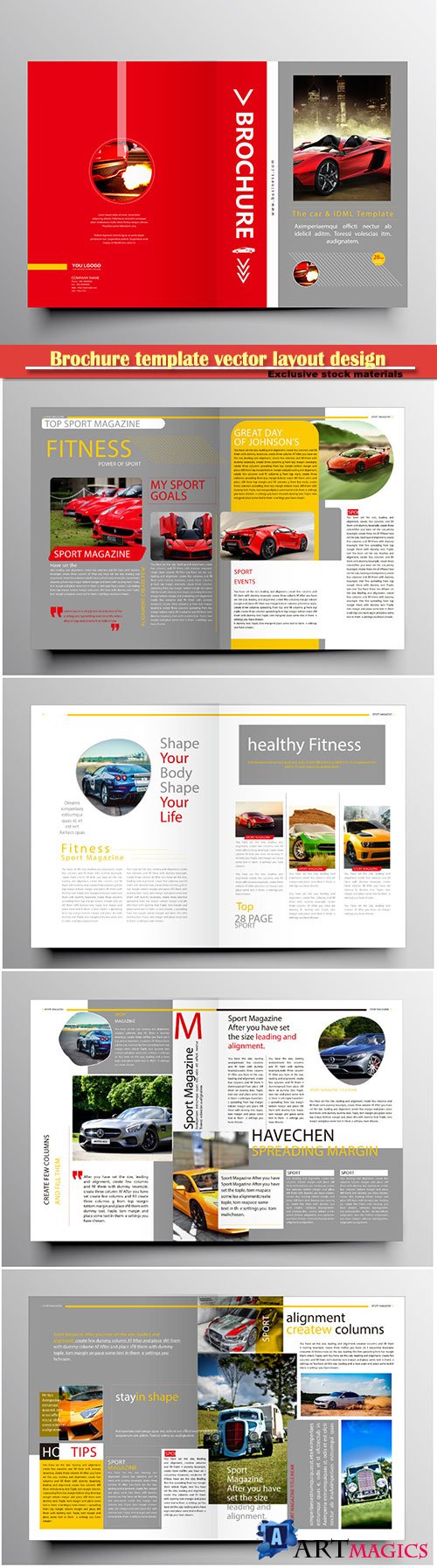 Brochure template vector layout design, corporate business annual report, magazine, flyer mockup # 186