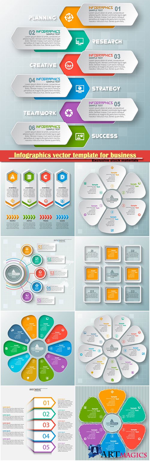 Infographics vector template for business presentations or information banner # 76