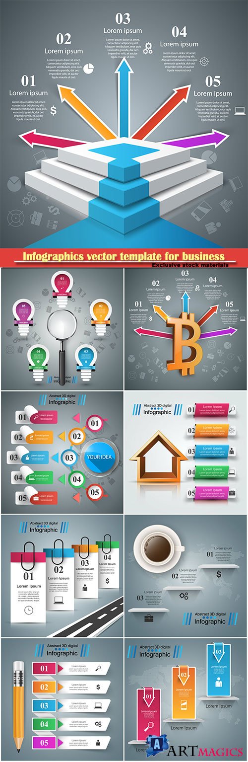 Infographics vector template for business presentations or information banner # 78