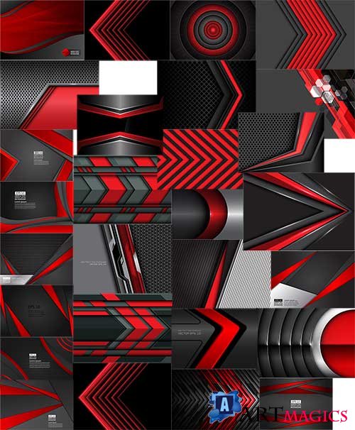 ׸   -    / Black and red - Backgrounds in vector