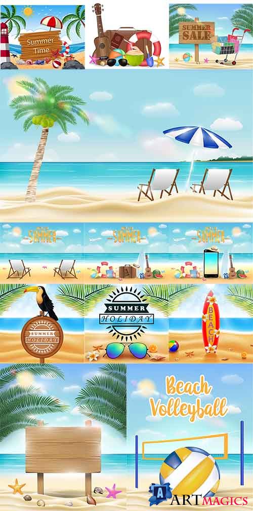 , ,  -   / Summer, sea, beach - Vector Graphics
