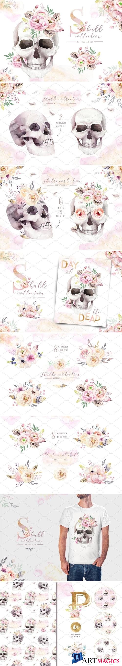 Day of The Dead Watercolor set - 2739348
