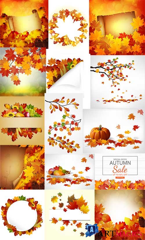     / Autumn backgrounds in vector