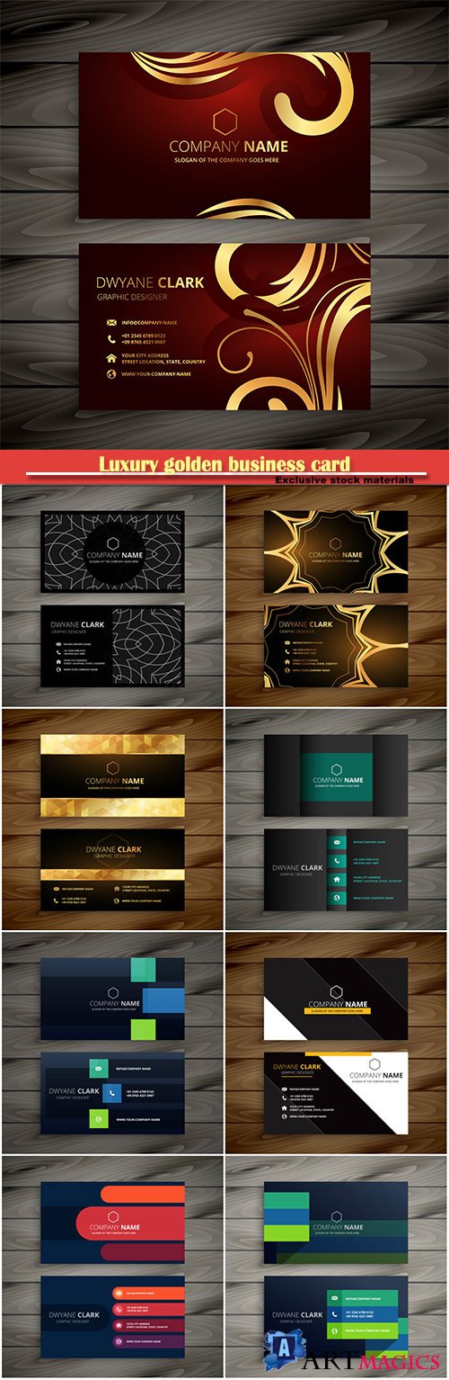 Luxury golden business card  vector design