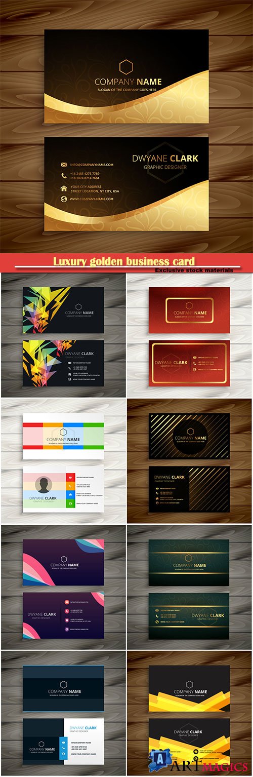 Luxury golden business card  vector design # 2