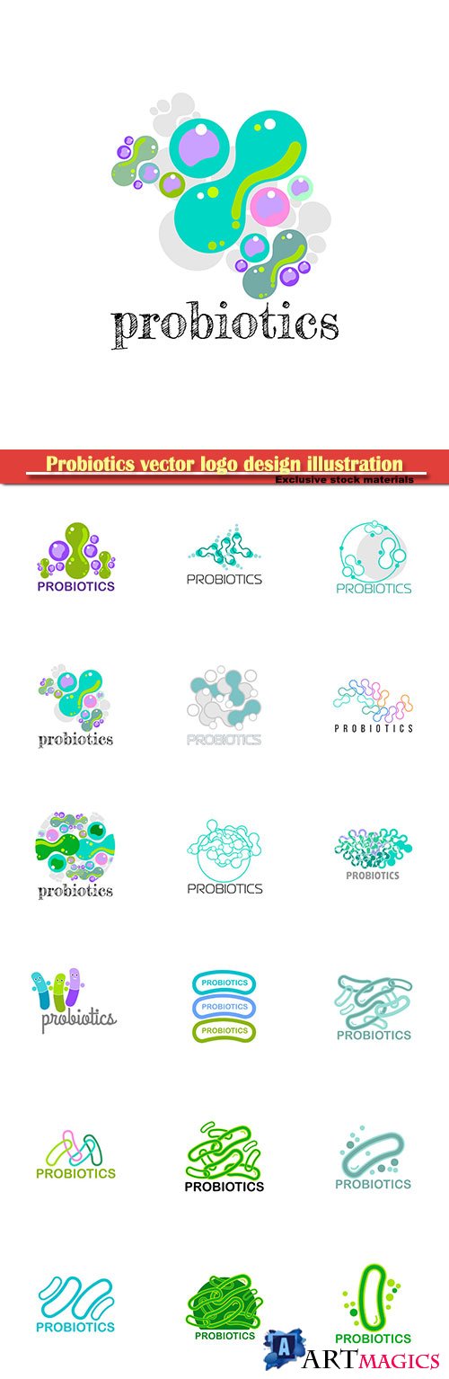 Probiotics vector logo design illustration