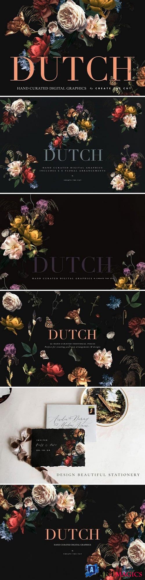 Vintage Floral Clip Art - Dutch - 2764886