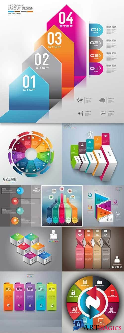 Business elements Infographics design collection 175