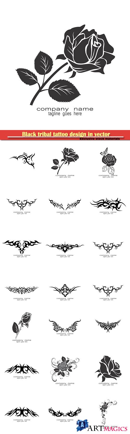 Black tribal tattoo design in vector illustration