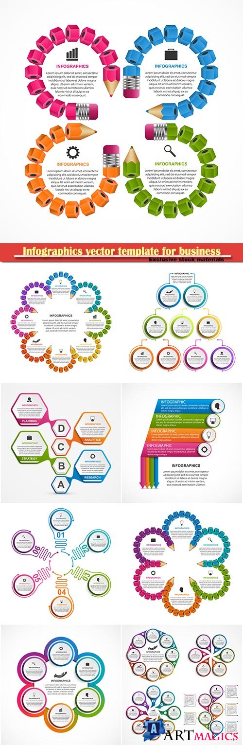 Infographics vector template for business presentations or information banner # 83