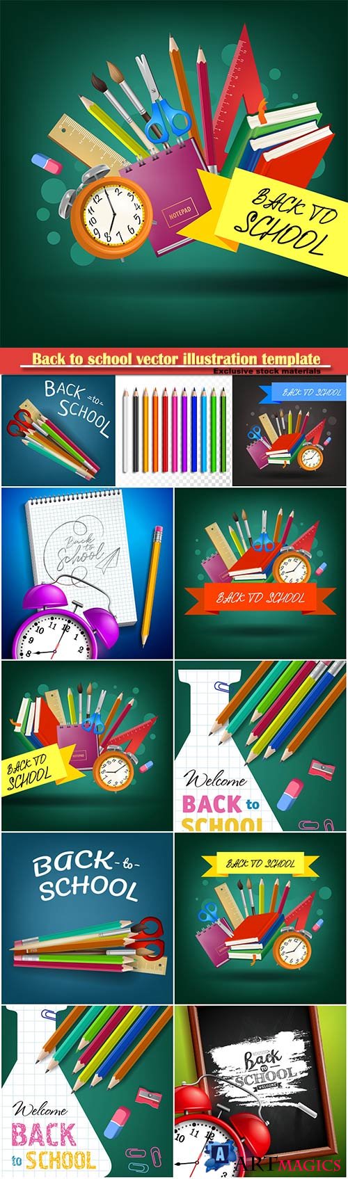 Back to school vector illustration template # 11