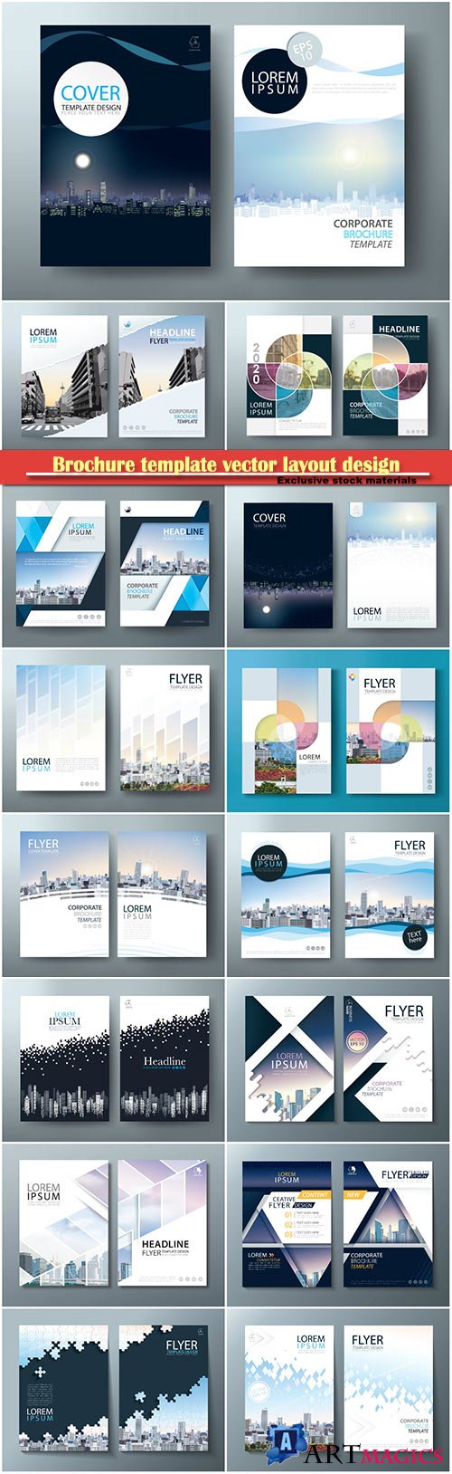 Brochure template vector layout design, corporate business annual report, magazine, flyer mockup # 208