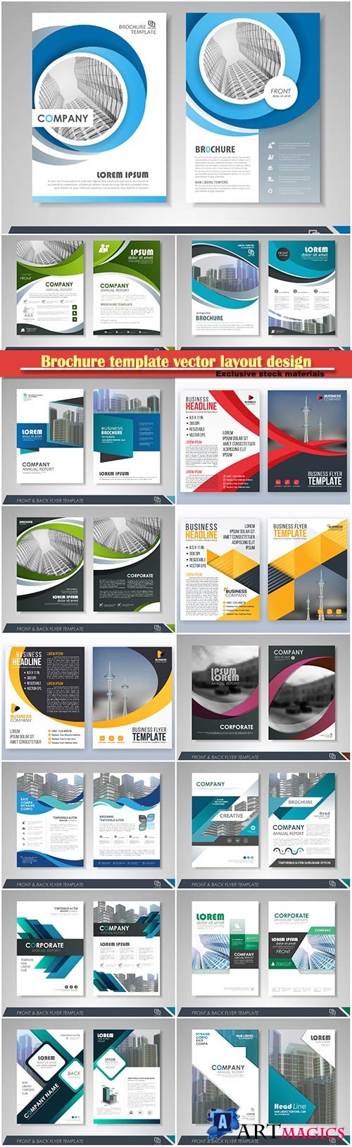 Brochure template vector layout design, corporate business annual report, magazine, flyer mockup # 210