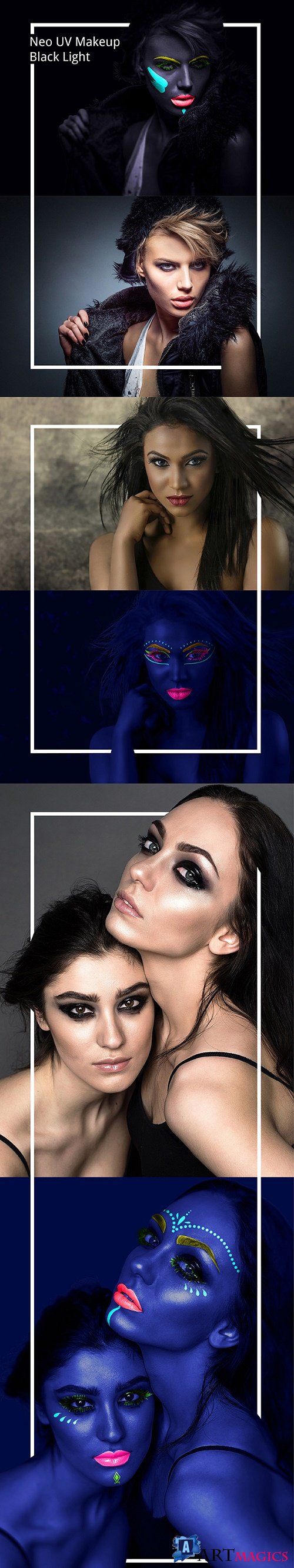 Neo UV Makeup Black Light Photoshop Action 22261749