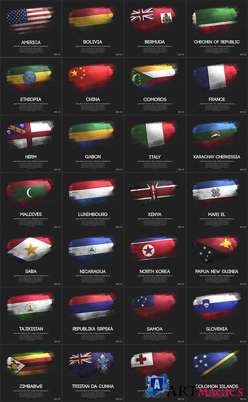      - 8 -   / World flags - 8 - Vector Graphics