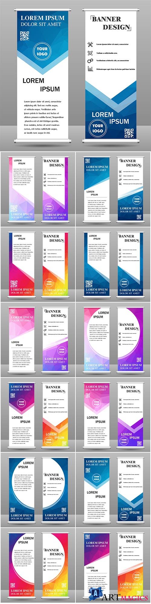 Collection banner design for business and education