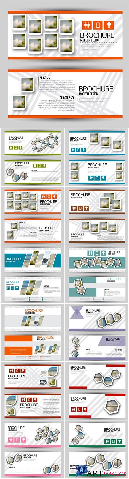 Set of banners for web and advertisement print out, vector horizontal flyer handout design # 2