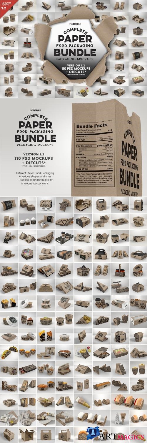 Paper Food Packaging Mockup Bundle - 2513245