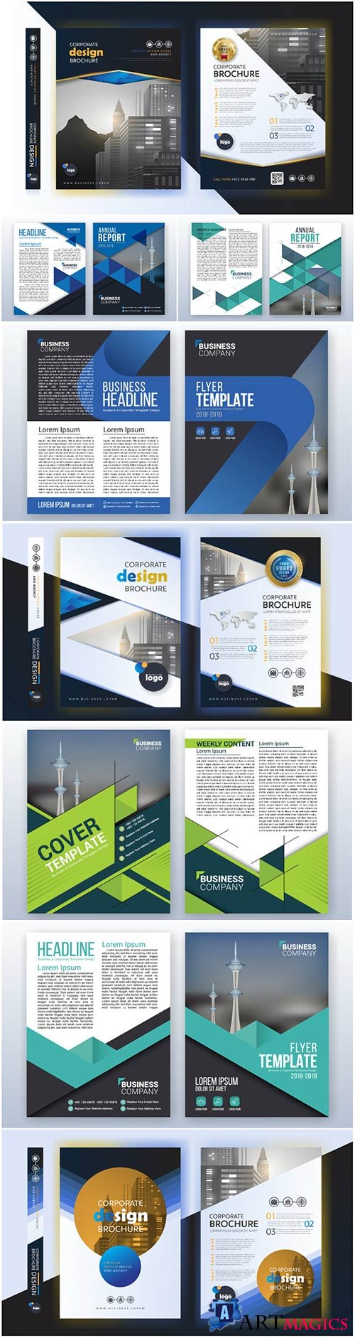 Brochure template vector layout design, corporate business annual report, magazine, flyer mockup # 213