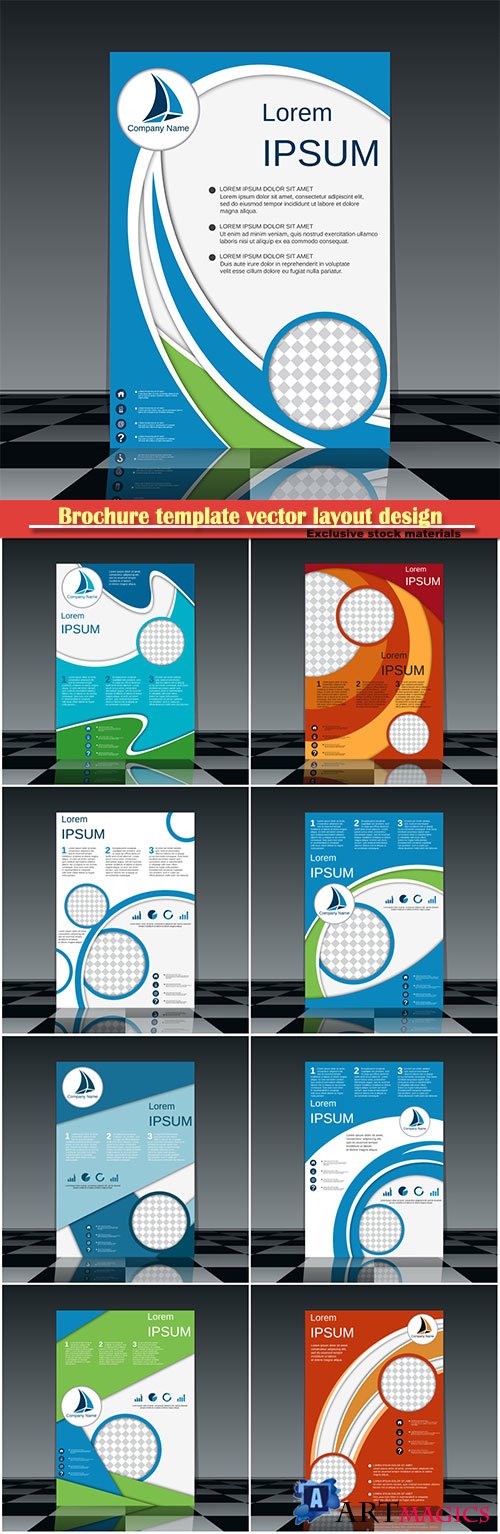 Brochure template vector layout design, corporate business annual report, magazine, flyer mockup # 214