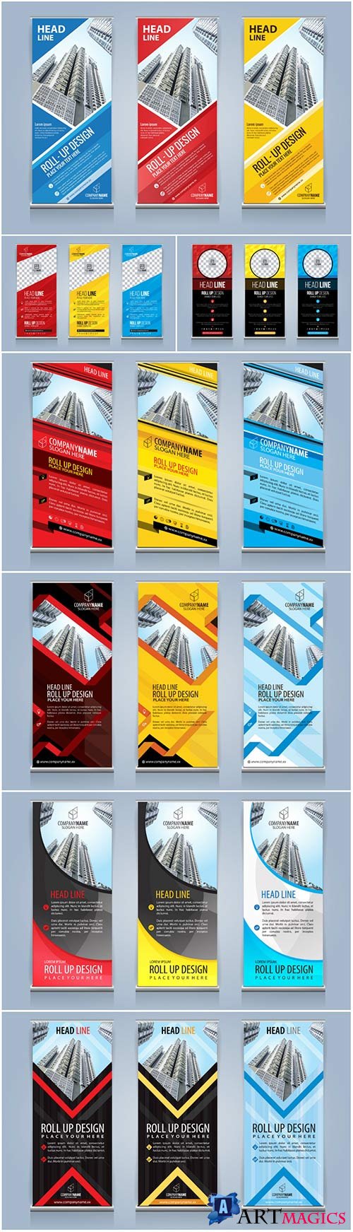 Roll up banners for web and advertisement print out, vector flyer handout design # 4