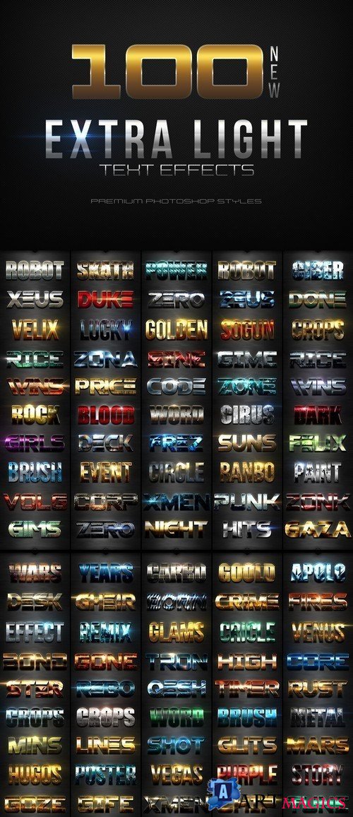 100 New Extra Light Text Effects