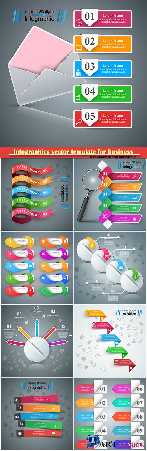 Infographics vector template for business presentations or information banner # 99
