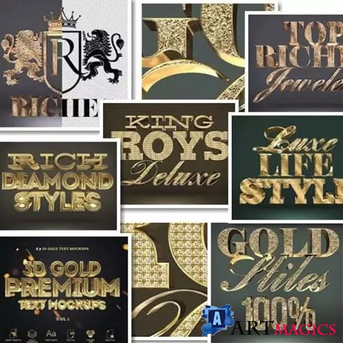     - 3D Gold Text Styles
