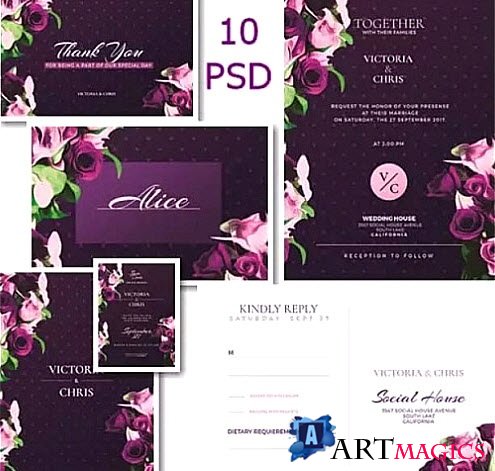 Wedding PSD set -  
