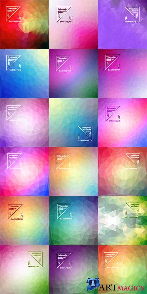      / Multicolored polygonal backgrounds in vector