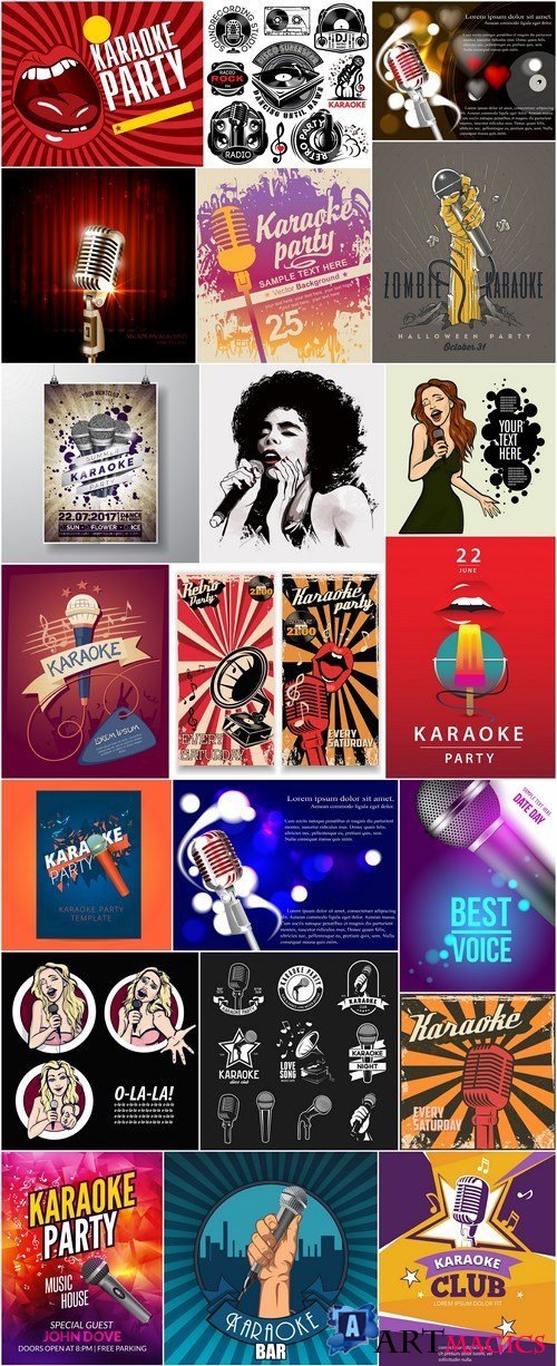 Karaoke Design Elements and Template - 24xEPS