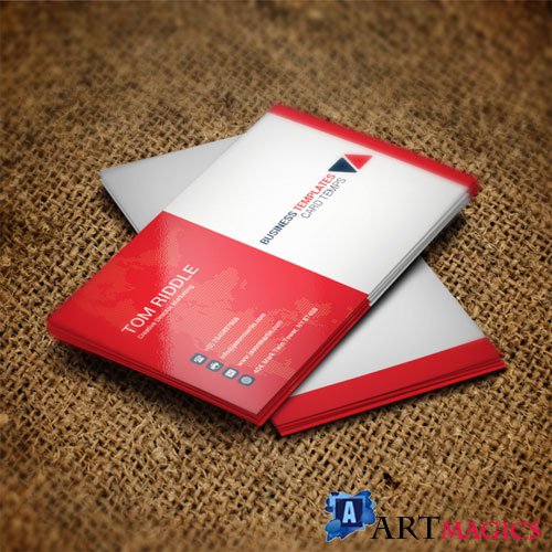 Red & white - business card templates
